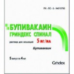 Бупивакаин-Гриндекс Спинал, р-р д/интратек. введ. 5 мг/мл 4 мл №5 ампулы