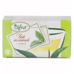 Зеленый чай, Bifrut (Бифрут) фильтр-пакет 1.5 г 20 шт с мятой